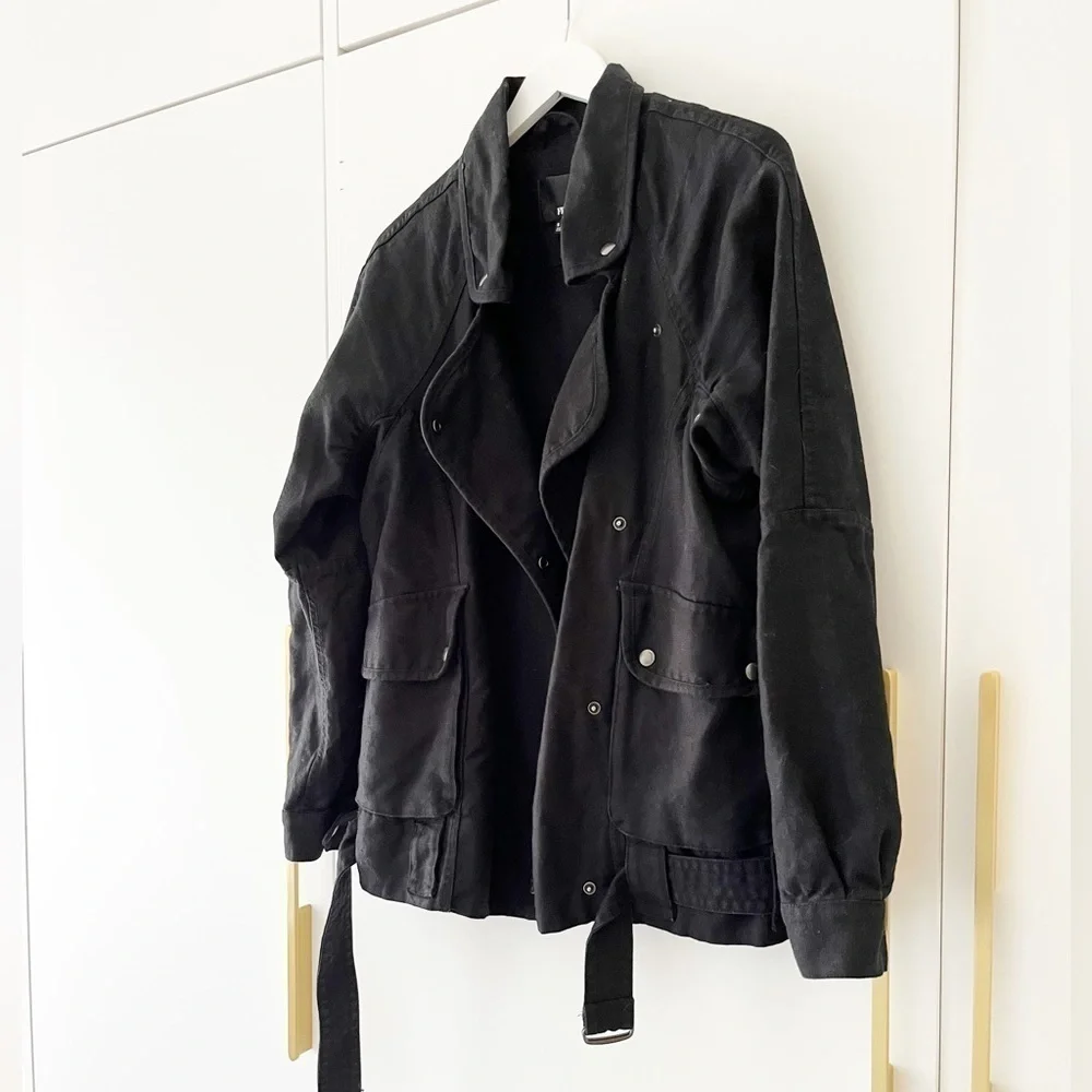 Wilfred Free Raydar Linen/Cotton Moto Jacket - Picture 11 of 11